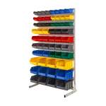 Regał warsztatowy jednostronny z pojemnikami, stojący, 60 pojemników