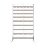 Regał warsztatowy dwustronny z pojemnikami, stojący, 92 pojemniki