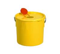 Plastikowy pojemnik na odpady ostre z otworem wrzutowym, poj. 15l czerowny