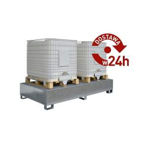 Paleta wychwytowa stalowa 1000 L , 2*IBC / KTC - 8 beczek 200 L , ocynkowana