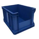 Pojemnik skrzynka plastikowa z oknem inspekcyjnym niebieski 400 x 300 x 320