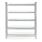 Regał TRANSFORM moduł podstawowy, 5 półek z siatki, 1972x1200x500 mm, galwanizowany