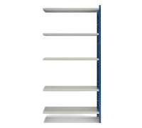 Regał MIX moduł dodatkowy, 2100x1000x600 mm, stelaż zamknięty, niebieski, szary