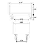 Wózek paletowy OUTLINE, 500 kg, Ø160 mm koła PU, 1200x800x625 mm