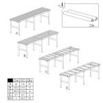 Przenośnik rolkowy TREK, stała długość, 3000x560x890-910 mm