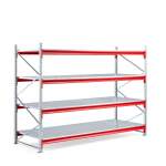 Regał TOUGH, moduł podstawowy, 2000x2800x1000 mm, 4 stalowe półki