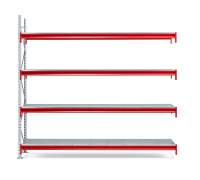 Regał TOUGH moduł dodatkowy, 2500x2700x600 mm, 4 półki stalowe