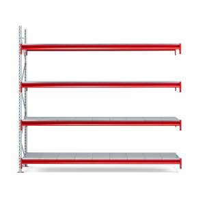 Regał TOUGH moduł dodatkowy, 2500x2700x600 mm, 4 półki stalowe