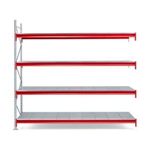 Regał TOUGH moduł dodatkowy, 2500x2700x1000 mm, 4 półki stalowe