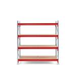 Regał TOUGH, moduł podstawowy, 2000x1900x1000 mm, 4 półki z płyty wiórowej