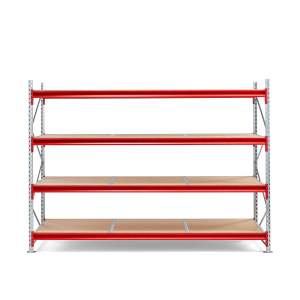 Regał TOUGH, moduł podstawowy, 2000x2800x1000 mm, 4 półki z płyty wiórowej