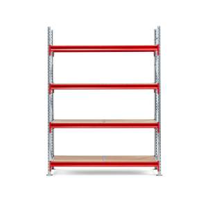 Regał TOUGH, moduł podstawowy, 2500x1900x600 mm, 4 półki z płyty wiórowej