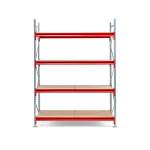 Regał TOUGH, moduł podstawowy, 2500x1900x1000 mm, 4 półki z płyty wiórowej