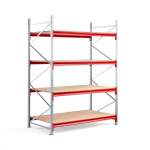 Regał TOUGH, moduł podstawowy, 2500x1900x1000 mm, 4 półki z płyty wiórowej