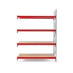 Regał TOUGH, moduł dodatkowy, 2500x1800x1000 mm, 4 półki z płyty