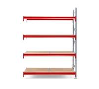 Regał TOUGH, moduł dodatkowy, 2500x1800x1000 mm, 4 półki z płyty