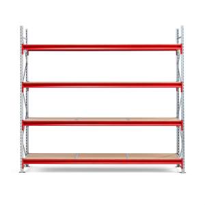 Regał TOUGH, moduł podstawowy, 2500x2800x600 mm, 4 półki z płyty wiórowej