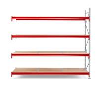 Regał TOUGH, moduł dodatkowy, 2500x2700x1000 mm, 4 półki z płyty