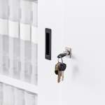 Szafa metalowa SPACE, drzwi przesuwne, 1950x1200x450 mm, biały