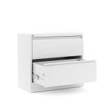 Boczna szafka kartotekowa INDEX, mieści A4, 2 szuflady, 800x425x740 mm, biały