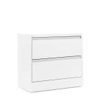 Boczna szafka kartotekowa INDEX, mieści A4, 2 szuflady, 800x425x740 mm, biały