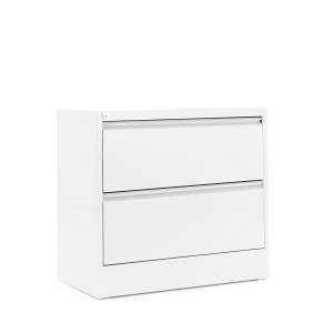 Boczna szafka kartotekowa INDEX, mieści A4, 2 szuflady, 800x425x740 mm, biały