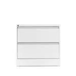 Boczna szafka kartotekowa INDEX, mieści A4, 2 szuflady, 800x425x740 mm, biały
