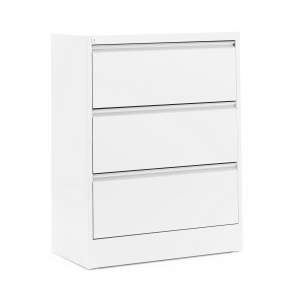 Boczna szafka kartotekowa INDEX, mieści A4, 3 szuflady, 800x425x1030 mm, biały