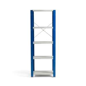 Regał MIX moduł podstawowy, 1740x600x400 mm, niebieski, szary