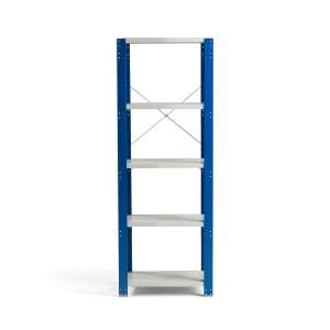 Regał MIX moduł podstawowy, 1740x600x500 mm, niebieski, szary