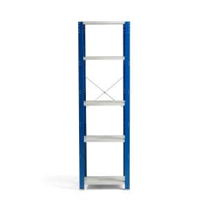 Regał MIX moduł podstawowy, 2100x600x600 mm, niebieski, szary
