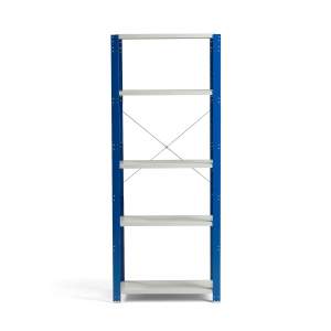 Regał MIX moduł podstawowy, 2100x800x400 mm, niebieski, szary