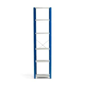 Regał MIX moduł podstawowy, 2500x600x500 mm, niebieski, szary