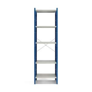 Regał MIX moduł podstawowy, 2100x600x400 mm, stelaż zamknięty, niebieski, szary