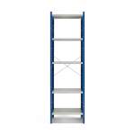 Regał MIX moduł podstawowy, 2100x600x600 mm, stelaż zamknięty, niebieski, szary