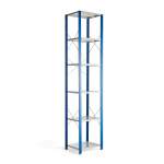 Regał MIX moduł podstawowy, 3000x600x500 mm, niebieski, szare półki