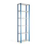 Regał MIX moduł podstawowy, 3000x800x400 mm, niebieski, szare półki