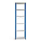 Regał MIX moduł podstawowy, 3000x800x500 mm, niebieski, szare półki