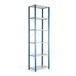 Regał MIX moduł podstawowy, 3000x800x600 mm, niebieski, szare półki