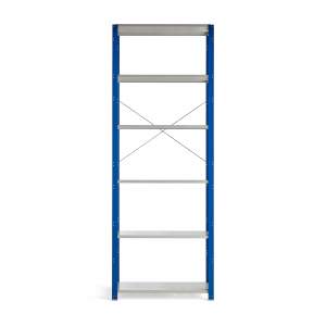Regał MIX moduł podstawowy, 3000x1000x400 mm, niebieski, szare półki