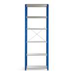 Regał MIX moduł podstawowy, 3000x1000x500 mm, niebieski, szare półki