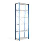 Regał MIX moduł podstawowy, 3000x1000x600 mm, niebieski, szare półki