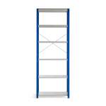 Regał MIX moduł podstawowy, 3000x1000x600 mm, niebieski, szare półki