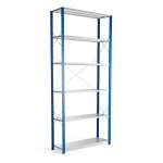 Regał MIX moduł podstawowy, 3000x1300x400 mm, niebieski, szare półki