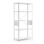 Regał FIRST, moduł podstawowy, 1960x1010x400 mm, biały