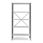 Regał POWER, moduł podstawowy, 1970x1010x400 mm, ciemnoszary