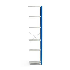 Regał MIX moduł dodatkowy, 2500x600x600 mm, niebieski, szary
