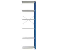 Regał MIX moduł dodatkowy, 3000x800x400 mm, niebieski, szare półki