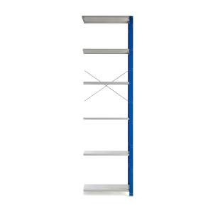 Regał MIX moduł dodatkowy, 3000x800x400 mm, niebieski, szare półki