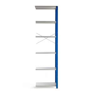 Regał MIX moduł dodatkowy, 3000x800x500 mm, niebieski, szare półki
